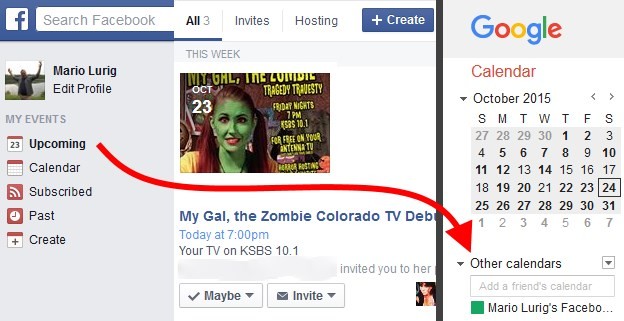 Facebook to Google Calendar